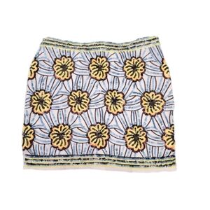 Hot & Delicious Sequined Floral Mini Skirt by Hot & Delicious Yellow Siz…